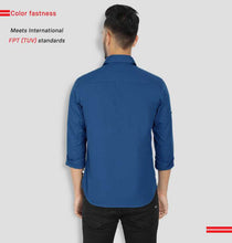 Load image into Gallery viewer, PerfectFit Men Solid Casual Blue Shirt
